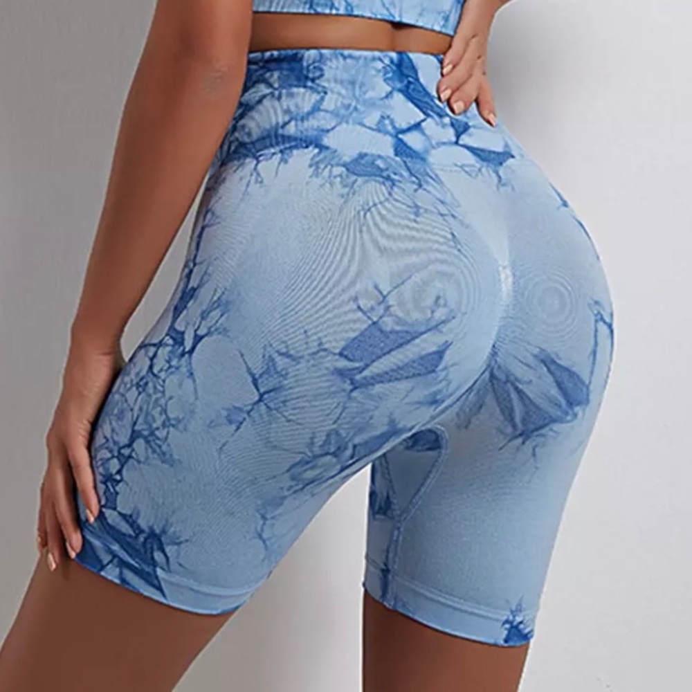 Tie Dye Blue Biker Shorts